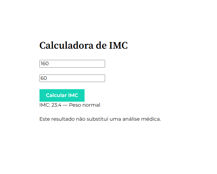 Calculadora de Indice de massa corporal da médis